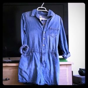 Denim print romper